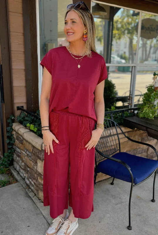 WINE CASUAL CHIC JUMPSUIT