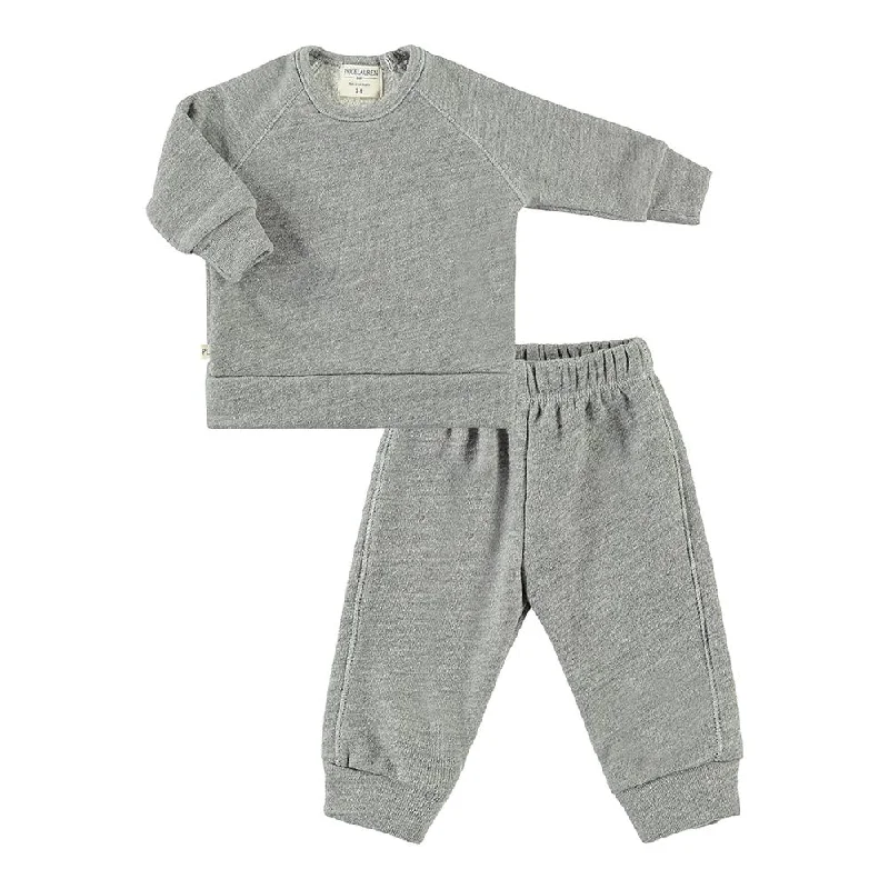 Heathered Vintage Sherpa Sweatshirt and Sweatpant Sets