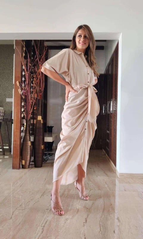 Beige Shirt Gown