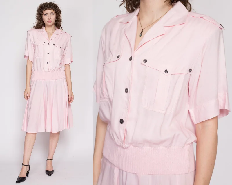 Small 80s Pastel Pink Skirt Set