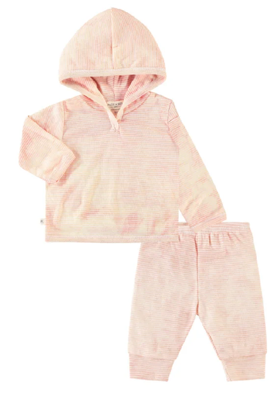 Toddler & Kid Stripe Rib Marble Hoodie and Jogger Sets