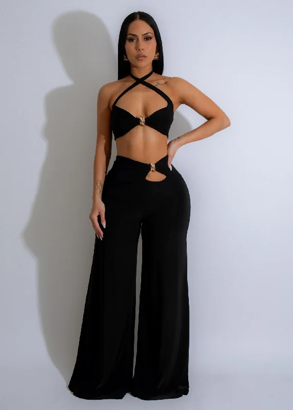 Drape Luxe Pant Set Black