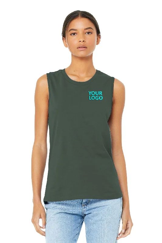 Bella Canvas Womens Jersey Muscle Tank, Military Green