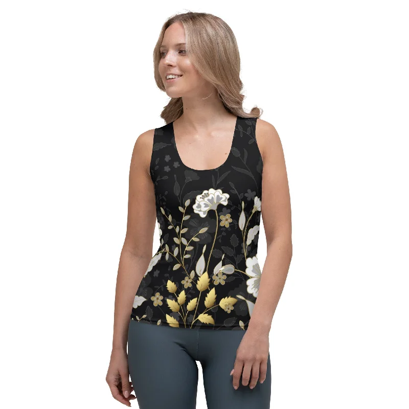 Golden Floral Tank Top