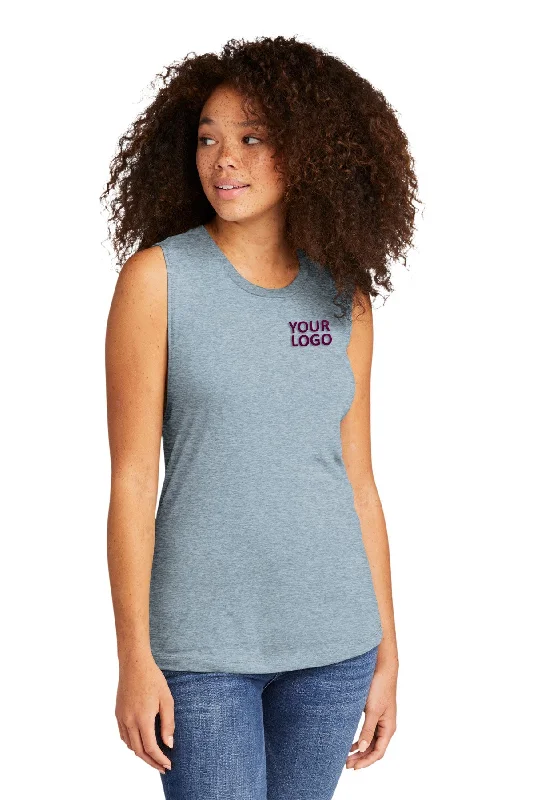 Next Level Women's Festival Customized Tank Tops, Stonewash Denim