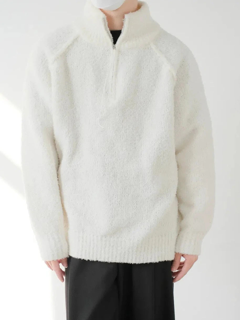 Warm Half-Turtleneck Knit Sweater