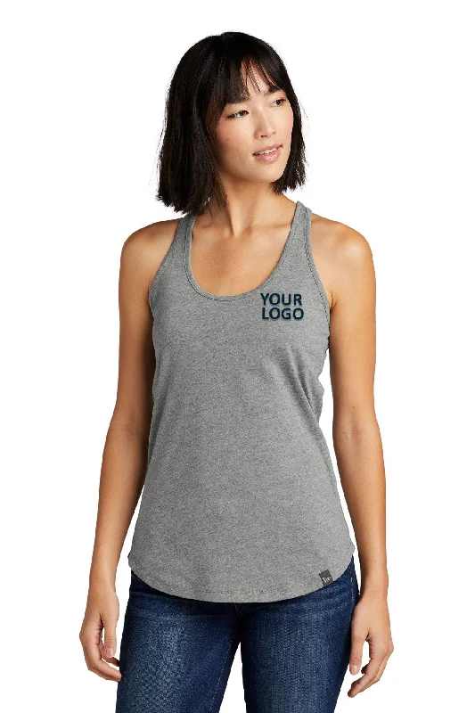 New Era Ladies Heritage Racerback Printed Tanks, Shadow Grey Heather