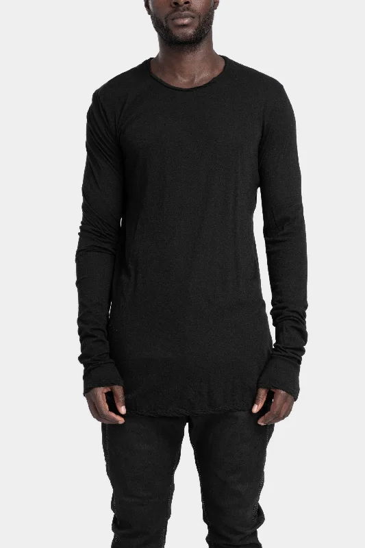 Lightweight cotton ls T-Shirt, Black