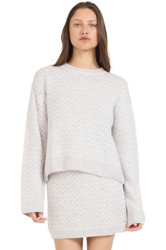 One Grey Day Nyssa Pullover in Ivory Combo