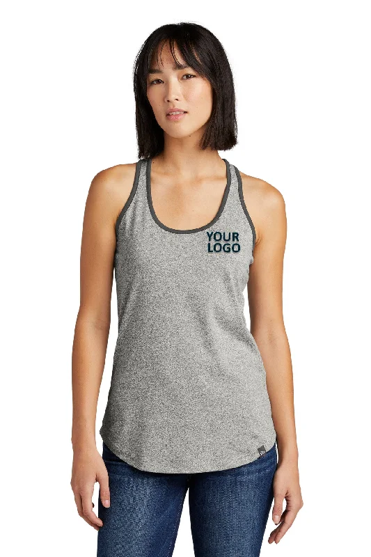 New Era Ladies Heritage Racerback Printed Tanks, Light Graphite Twist/ Graphite