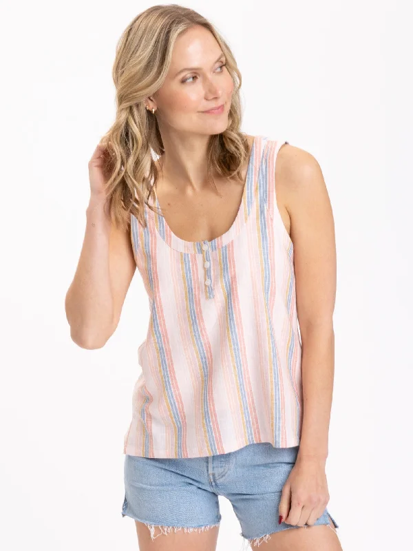 Syrena Woven Stripe Henley Tank