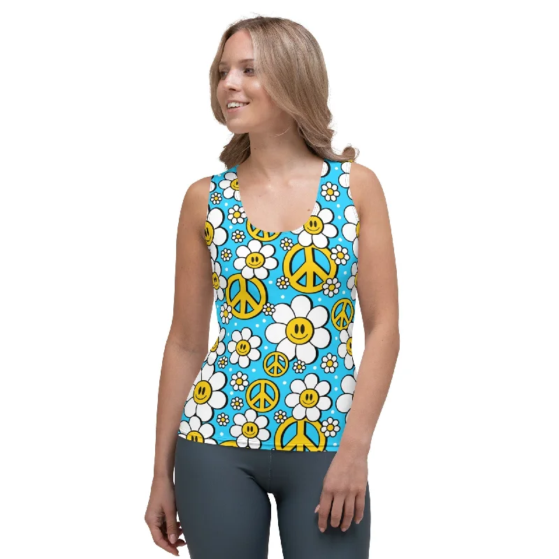 Hippie Flower Pattern Tank Top