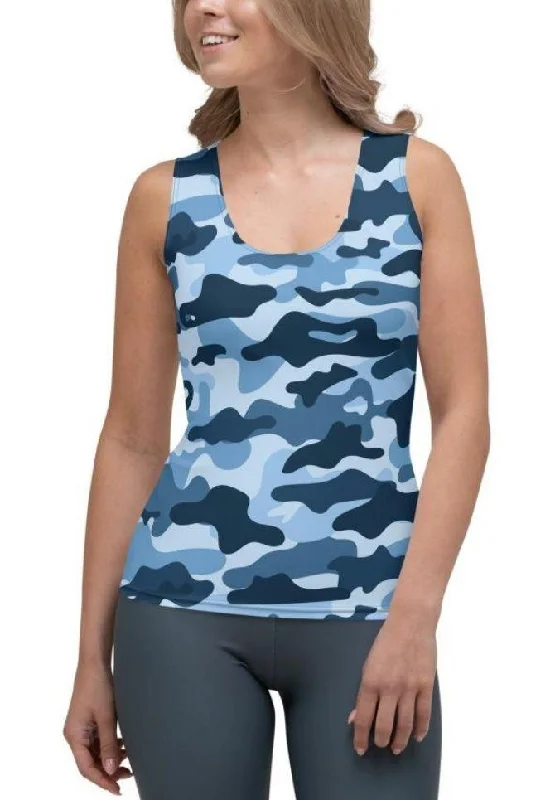 Blue Camo Tank Top