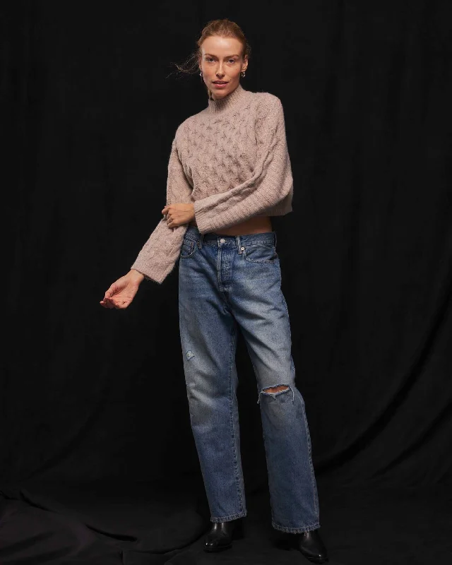 Women's Cropped Turtleneck Sweater