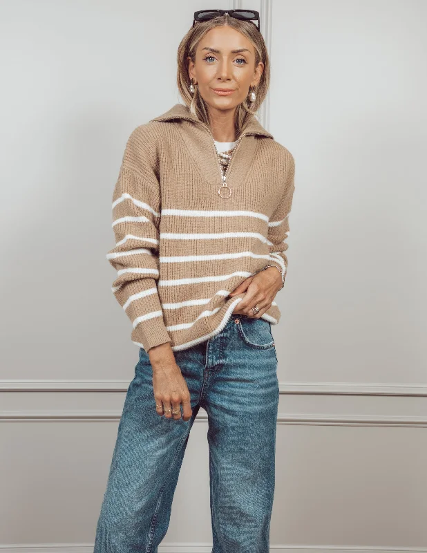 Camille Striped Quarter Zip