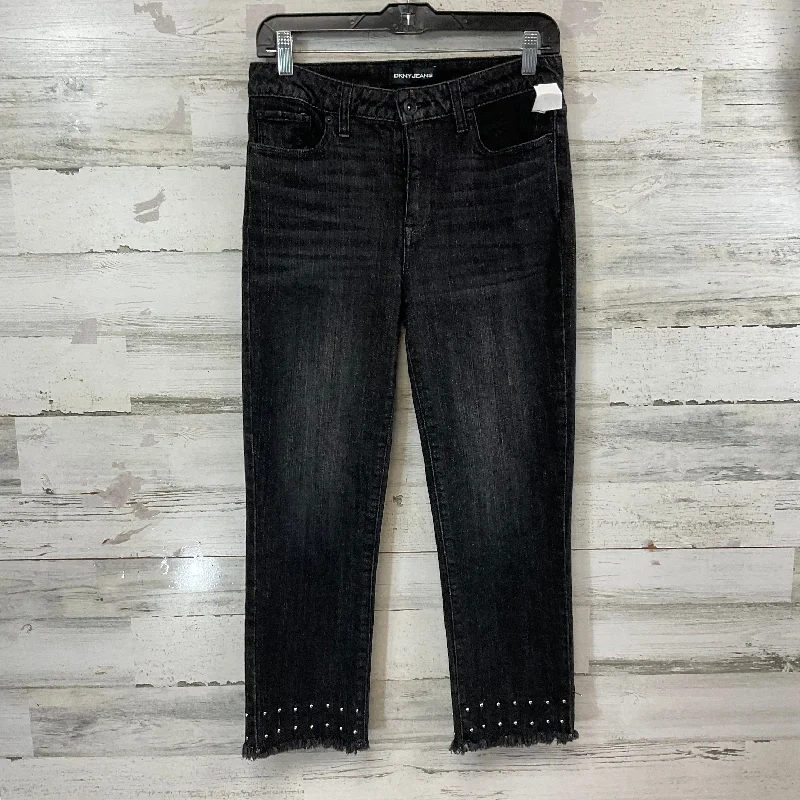 Jeans Straight By Dkny In Black Denim, Size: 4