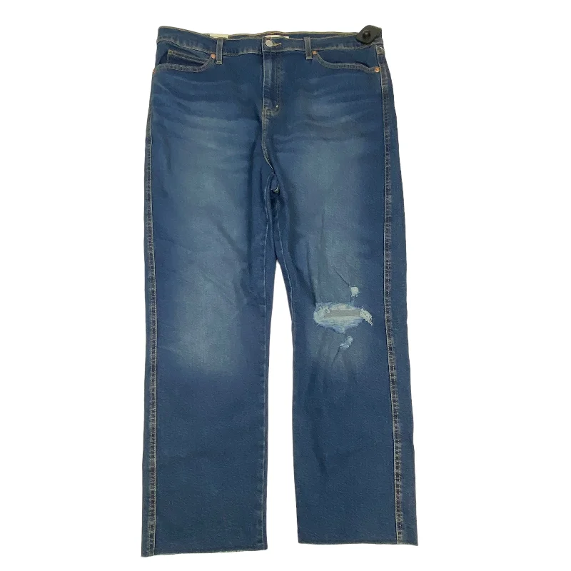 Jeans Straight By Levis Signature In Blue Denim, Size: 18