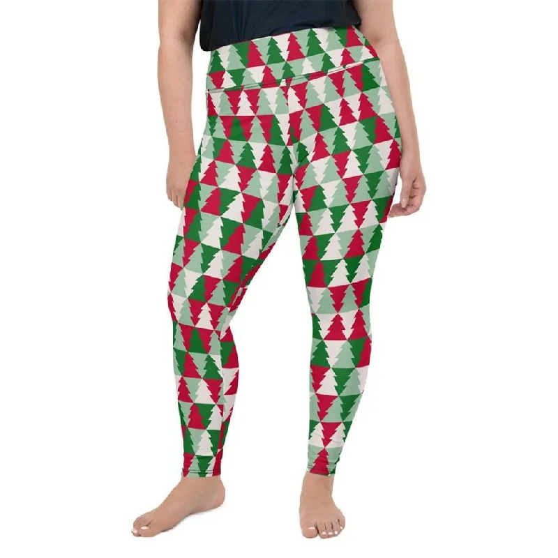 Christmas Tree Pattern Plus Size Leggings