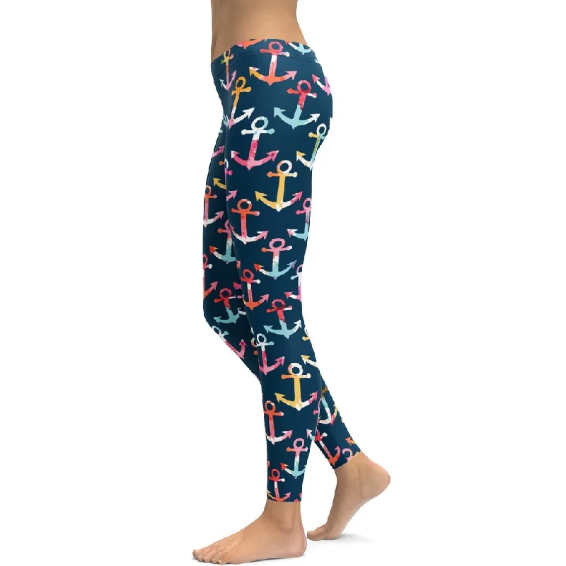 Colorful Anchor Leggings