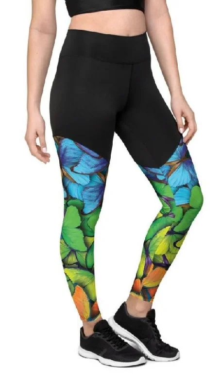 Colorful Butterflies Compression Leggings