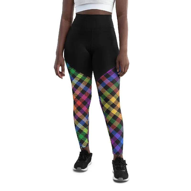 Colorful Plaid Compression Leggings