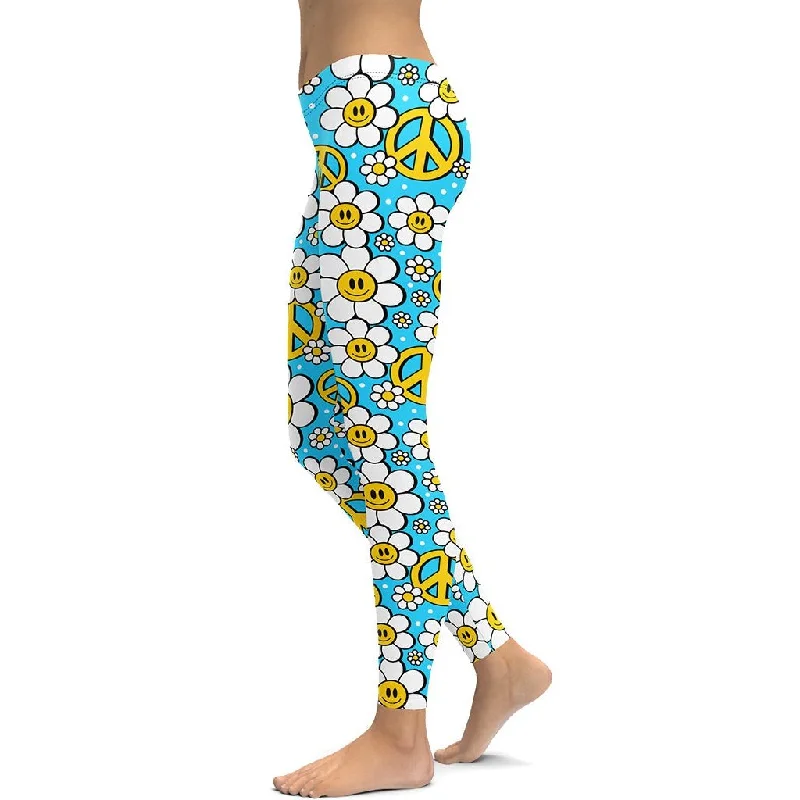 Hippie Flower Pattern Leggings