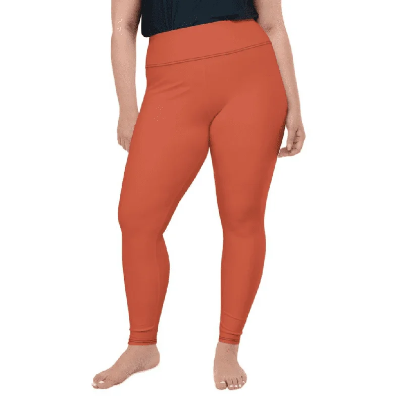 Peachy Red Plus Size Leggings