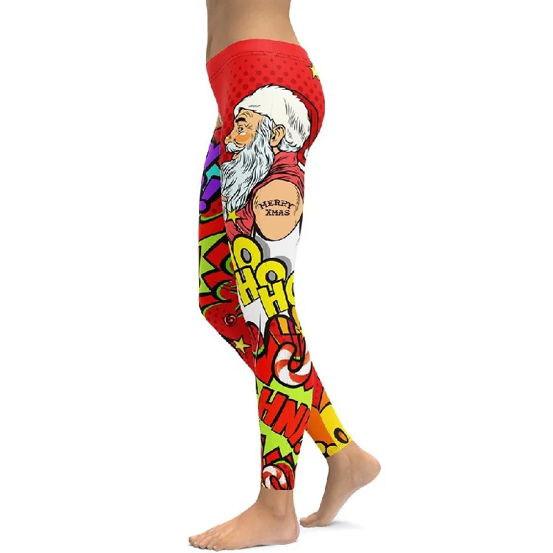 Pop Art Santa Christmas Leggings