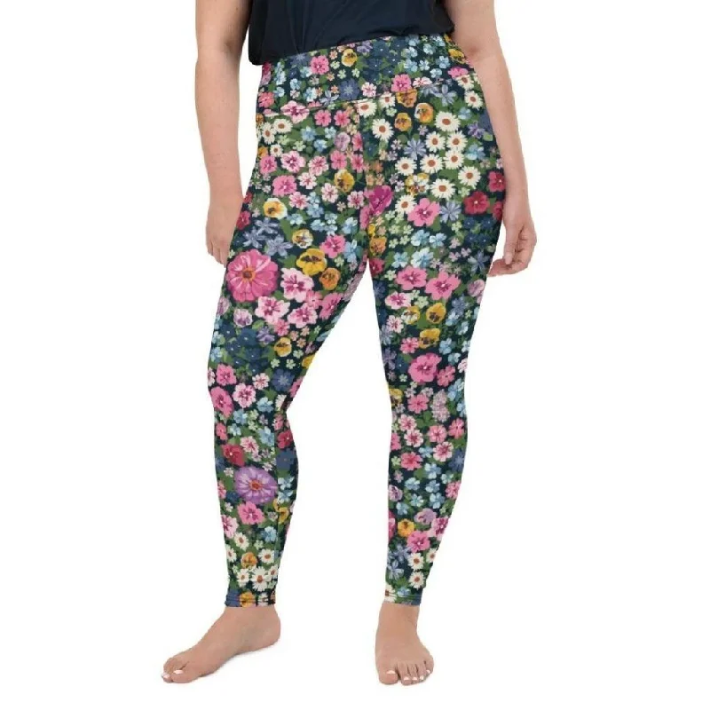 Pretty Floral Plus Size Leggings