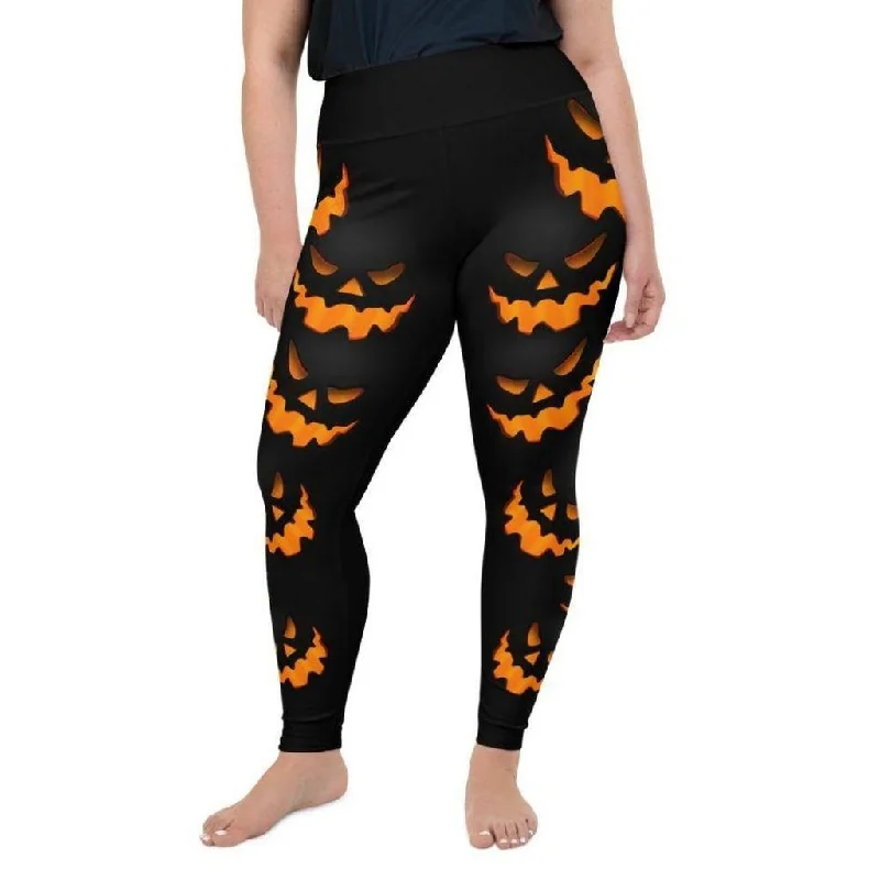 Spooky Pumpkin Halloween Plus Size Leggings