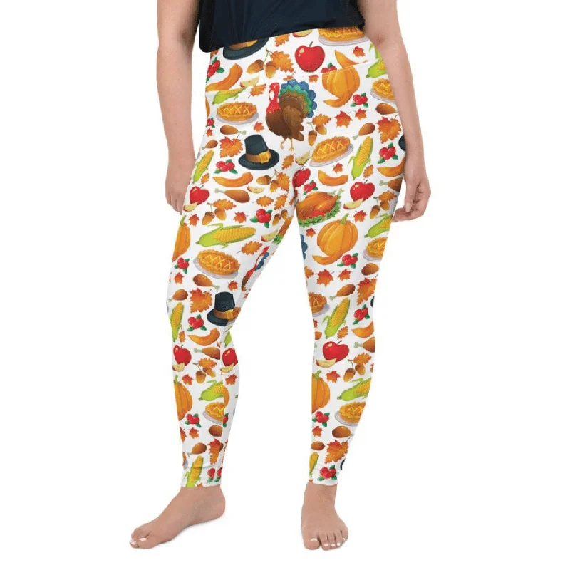 Thanksgiving Pattern Plus Size Leggings