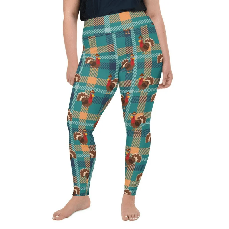 Thanksgiving Plaid Plus Size Leggings