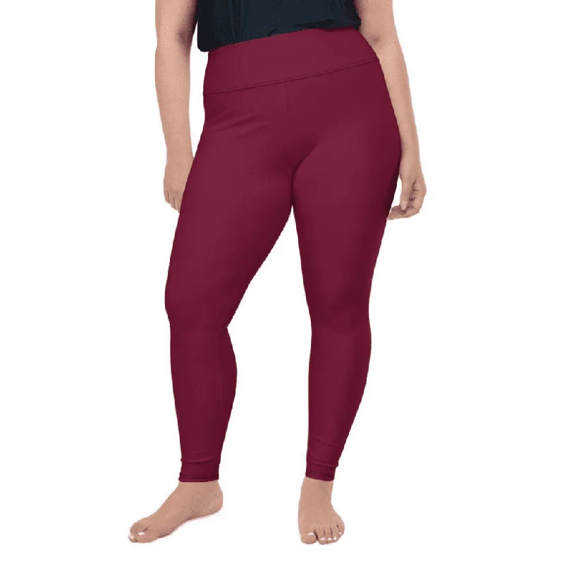 Wine Burgundy Plus Size Leggings