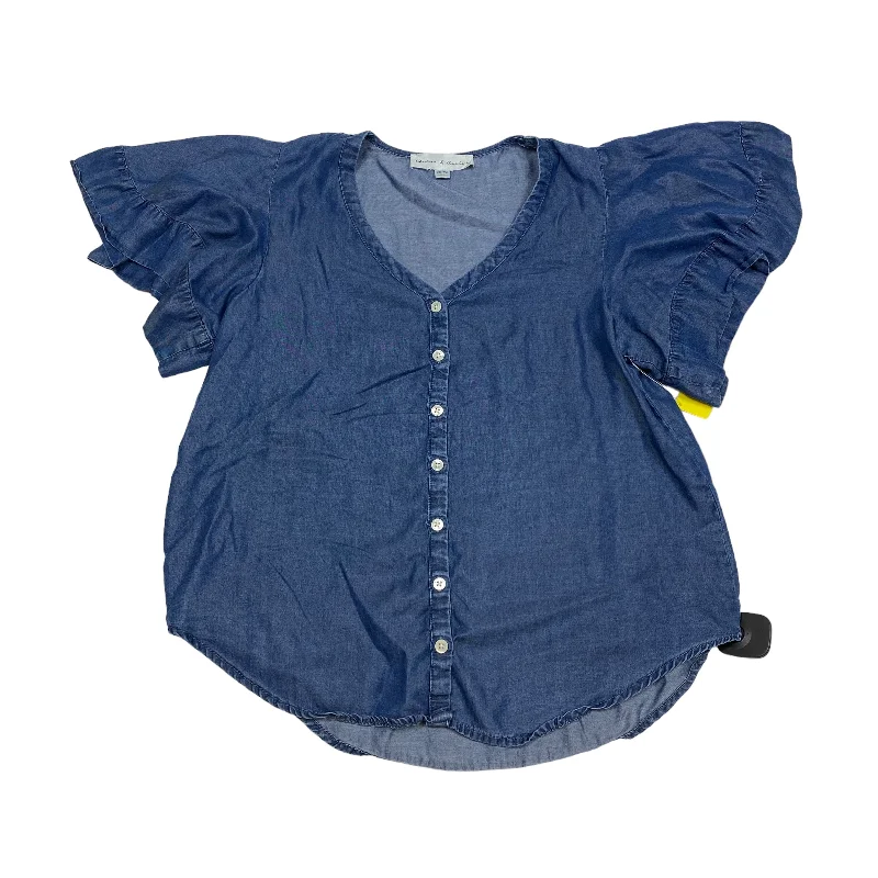 Blue Top Short Sleeve Chelsea And Theodore, Size Xs