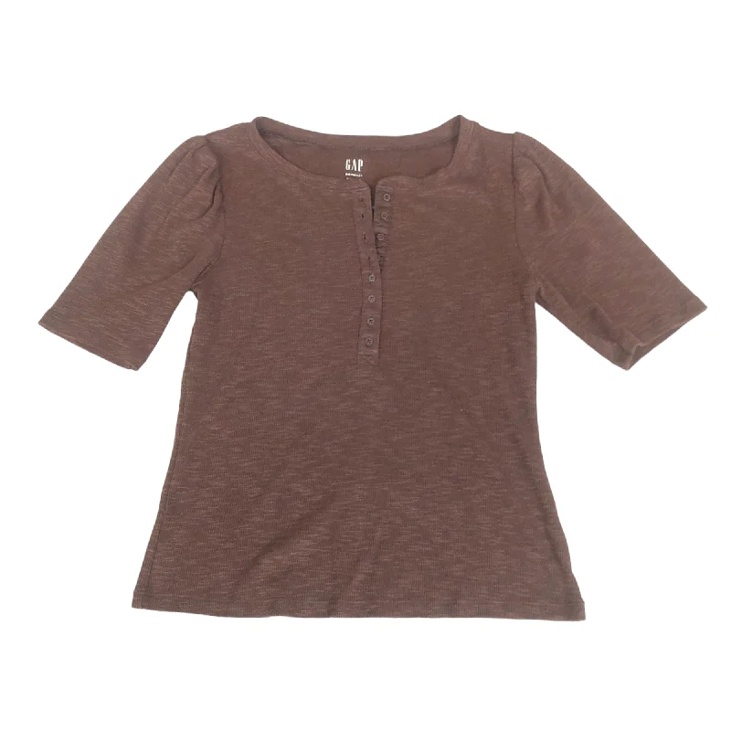 Brown Top Short Sleeve Gap, Size Petite   S