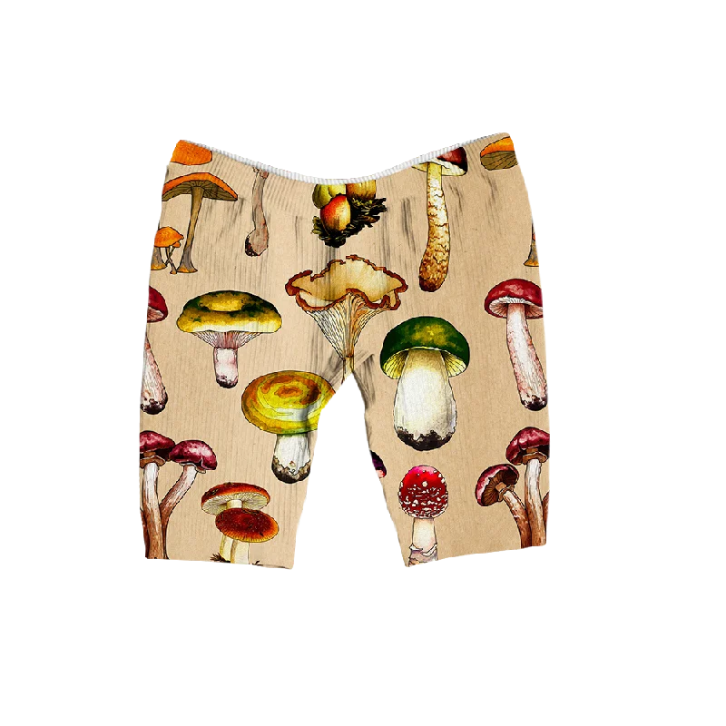 Magic Mushrooms All Over Print Women's Ribbed Shorts