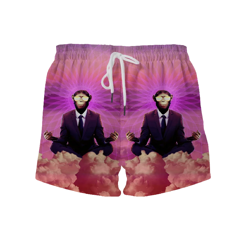 Meditating Ape All Over Print Women's Shorts