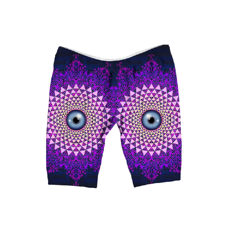 Psi~ Eye Ball All Over Print Women's Ribbed Shorts