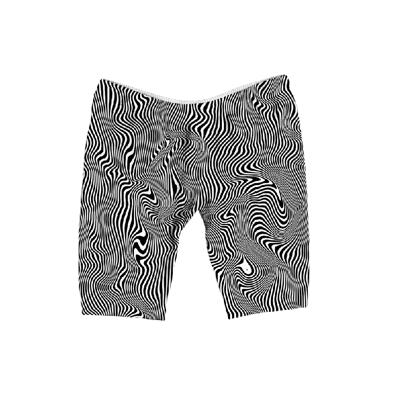 Trippy Wave All Over Print Women's Ribbed Shorts