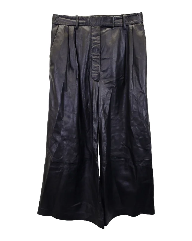 Altuzarra Black Leather Timo Pants 40