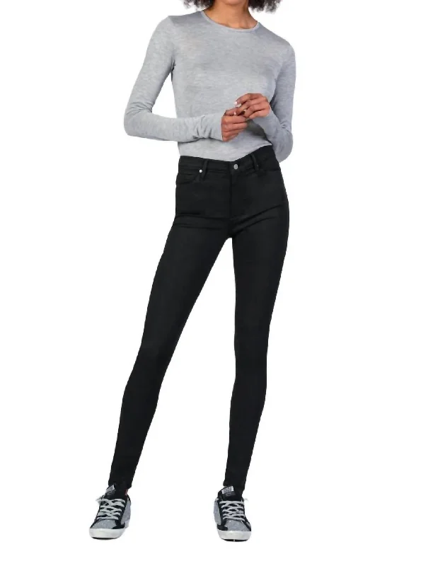 Gisele High Rise Straight Pants In So Black