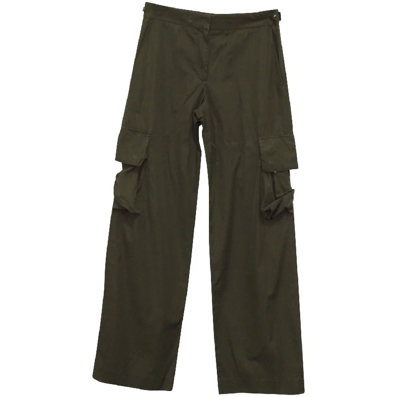 Helmut Lang Cargo Pants in Khaki Green Cotton